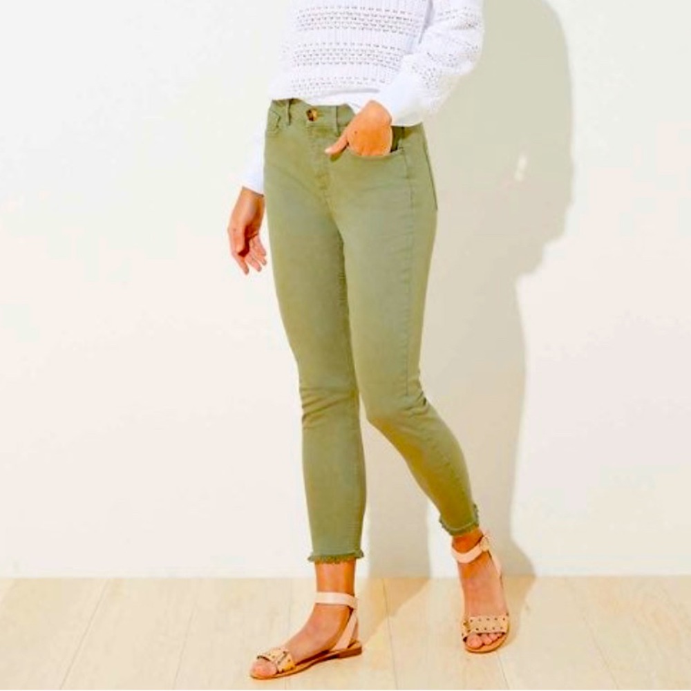 LOFT Green Skinny Jeans